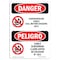 Signmission OSHA Danger, Underground Cable Call No. 811 Bilingual, 14" X 10" Plastic, OS-DS-P-1014-VS-1800 OS-DS-P-1014-VS-1800 - alternate 1